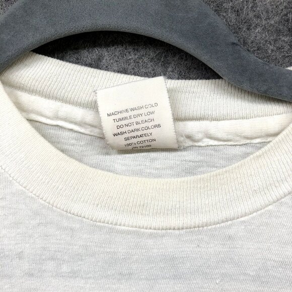 VTG T Shirt Zodiac Graphic Astrology Womens L Cut Off Cropped White Horoscope - Picture 9 of 12